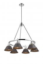  3306-6 CH-RBZ - Orwell CH 6 Light Chandelier in Chrome with Rubbed Bronze shades